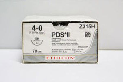 Picture of Suture with Needle PDS™ II Absorbable Uncoated Violet Suture Monofilament Polydioxanone Size 4 - 0 27 Inch Suture 1-Needle 26 mm Length 1/2 Circle Taper Point NeedleZ315H