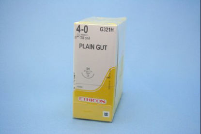 Picture of Suture with Needle Absorbable Uncoated Undyed Suture Plain Gut Size 4 - 0 32 Inch Suture 1-Needle 26 mm Length 1/2 Circle Taper Point NeedleG321H