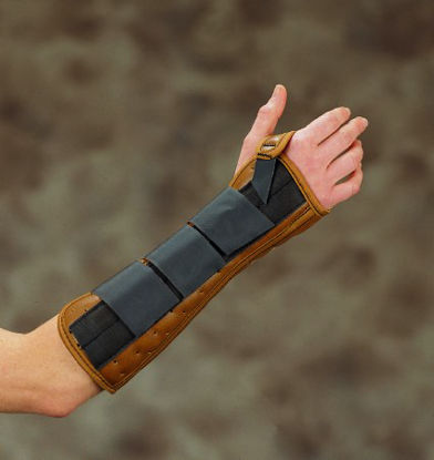 Picture of Wrist / Forearm Brace DeRoyal® Suede Leatherette Left Hand Brown Medium5001-08