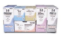 Picture of Suture with Needle Coated Vicryl™ Absorbable Coated Violet Suture Braided Polyglactin 910 Size 5 - 0 18 Inch Suture 1-Needle 13 mm Length 3/8 Circle Reverse Cutting NeedleJ385H