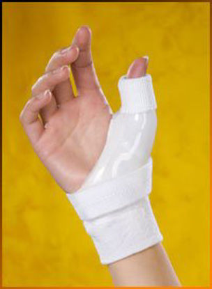 Picture of Thumb Splint Corflex® Thumbster Adult X-Large Hook and Loop Strap Closure Left Hand White37-5014-000