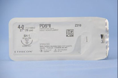 Picture of Suture with Needle PDS™ II Absorbable Uncoated Violet Suture Monofilament Polydioxanone Size 4 - 0 27 Inch Suture 1-Needle 22 mm Length 1/2 Circle Taper Point NeedleZ310H