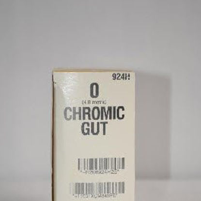 Picture of Suture with Needle Absorbable Uncoated Undyed Suture Chromic Gut Size 0 36 Inch Suture 1-Needle 36 mm Length 1/2 Circle Taper Point Needle924H