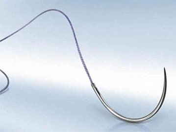 Picture of Suture with Needle Novosyn® Absorbable Coated Undyed Suture Braided Polyglycolide Size 2 - 0 70 cm Suture 1-Needle 26 mm Length 1/2 Circle Taper Point NeedleC0069042