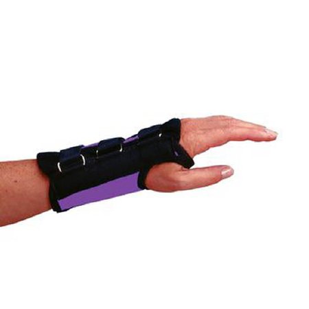 Picture of Wrist Brace Rolyan® D-Ring™ Aluminum / Polyester / Cotton / Foam / Polyester Left Hand Purple SmallA6093