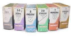 Picture of Suture with Needle PDS™ II Absorbable Uncoated Violet Suture Monofilament Polydioxanone Size 2 - 0 27 Inch Suture Double-Armed 25.4 mm Length Straight Trocar Point NeedleZ997G