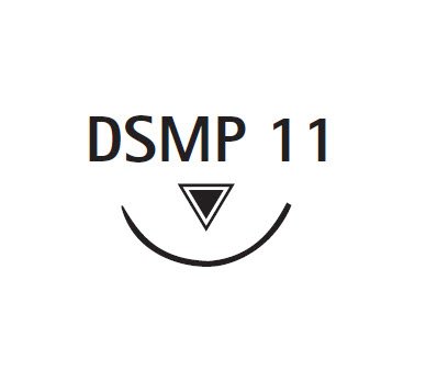 Picture of Suture with Needle Silkam® Nonabsorbable Coated Black Suture Braided Silk Size 6 - 0 45 cm Suture 1-Needle 11 mm Length 3/8 Circle Reverse Cutting NeedleG0766070