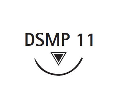 Picture of Suture with Needle Silkam® Nonabsorbable Coated Black Suture Braided Silk Size 6 - 0 45 cm Suture 1-Needle 11 mm Length 3/8 Circle Reverse Cutting NeedleG0766070