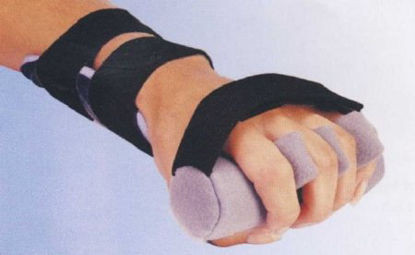 Picture of Hand Orthosis with Finger Separators Contoured Kydex® Thermoplastic Right Hand Black / Gray Small31SCK-S-R