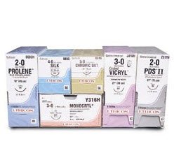 Picture of Suture with Needle Absorbable Uncoated Undyed Suture Plain Gut Size 4 - 0 27 Inch Suture 1-Needle 17 mm Length 1/2 Circle Taper Point NeedleU207H