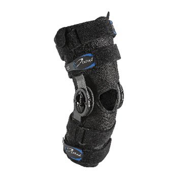 Picture of Knee Brace Warrior® II Short Large D-Ring / Hook and Loop Strap Closure 21 to 23-1/2 Inch Thigh Circumference 13-1/2 Inch Length Left or Right Knee14023007