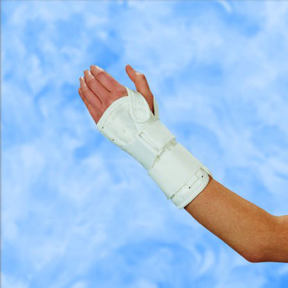 Picture of Wrist / Forearm Brace DeRoyal® Leatherette Left Hand White Medium8824-08