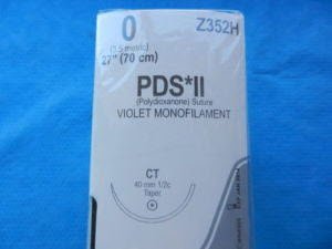 Picture of Suture with Needle PDS™ II Absorbable Uncoated Violet Suture Monofilament Polydioxanone Size 0 27 Inch Suture 1-Needle 40 mm Length 1/2 Circle Taper Point NeedleZ352H