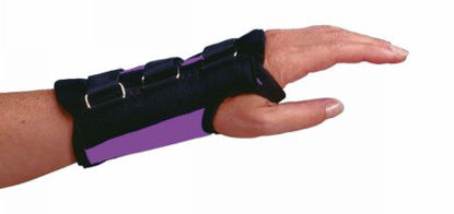 Picture of Wrist Brace Rolyan® D-Ring™ Aluminum / Polyester / Cotton / Foam / Polyester Right Hand Purple LargeA6098