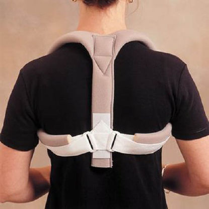 Picture of Clavicle Posture Support Rolyan® One Size Fits Most Foam / Cotton Hook and Loop Closure Left and Right ClavicleA5493