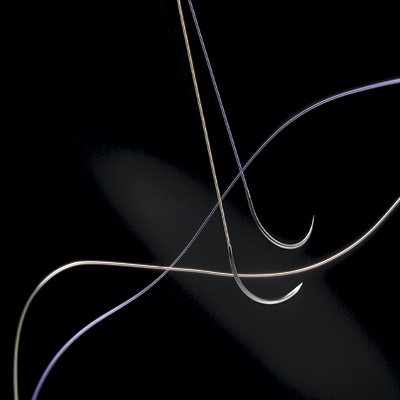 Picture of Suture with Needle Monosyn® Absorbable Uncoated Violet Suture Monofilament Glyconate Size 4 - 0 45 cm Suture 1-Needle 19 mm Length 3/8 Circle Reverse Cutting NeedleC0022444