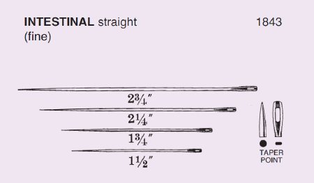 Picture of Suture Needle Anchor™ Straight Taper Point-Fine Needle Intestinal Type Size 1-3/4 Needle1843-1.75DC