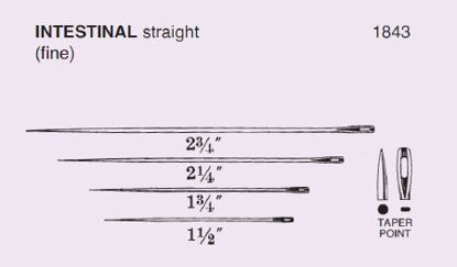 Picture of Suture Needle Anchor™ Straight Taper Point-Fine Needle Intestinal Type Size 1-3/4 Needle1843-1.75DC