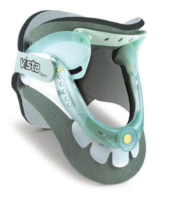 Picture of Rigid Cervical Collar with Replacement Pads Aspen® Vista® TX Preformed Adult One Size Fits Most Two-Piece / Trachea Opening Adjustable Height Adjustable Neck Circumference984102