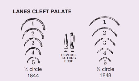 Picture of Suture Needle Anchor™ 3/8 Circle Reverse Cutting Needle Lane's Cleft Palate Type Size 4 Needle1848-4R