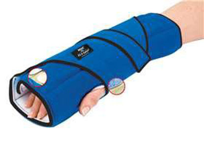 Picture of Night Wrist Brace IMAK® RSI Adjustable Pil-O-Splint® ergoBeads® / Foam / Polyflannel Left or Right Hand Black / Blue One Size Fits Most51331