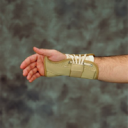 Picture of Cock-Up Wrist Brace DeRoyal® Canvas Left Hand White Large5022-08