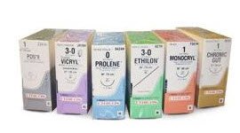 Picture of Suture with Needle Perma-Hand™ Nonabsorbable Coated Black Suture Braided Silk Size 7 - 0 18 Inch Suture Double-Armed 8 mm Length 1/2 Circle Reverse Cutting Needle766G