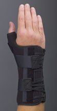 Picture of Wrist Brace with Thumb Spica Universal Ryno Lacer® Aluminum / Felt / Suede Right Hand Black One Size Fits Most223521