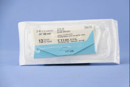 Picture of Suture without Needle Perma - Hand™ SUTUPAK™ Braided Silk Nonabsorbable Coated Size 3 - 0 24 Inch SutureSA74H