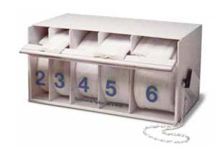 Picture of Plaster Roll Immobilizer Dispenser Gypsona® 5 Station Dispenser, 2 / 3 / 4 / 5 / 6 Inch Slots, HInged Door, Cutting GuideGPS-5CD