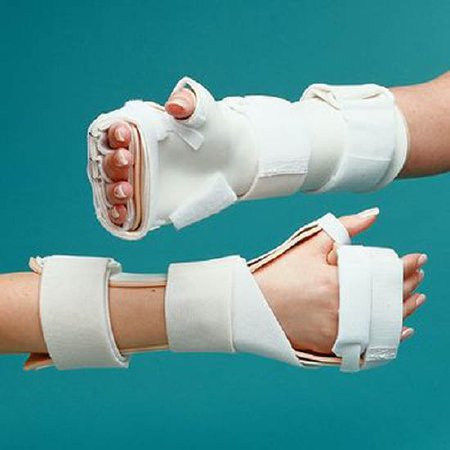 Picture of Arthritis Hand Splint Rolyan® Arthritis Mitt Thermoplastic / Plastazote / Polyform Light Left Hand Beige / White SmallA3093