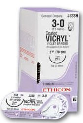 Picture of Suture without Needle Coated Vicryl™ Monofilament Polyglactin 910 Absorbable Uncoated Size 9 - 0 5 Inch SutureD8760