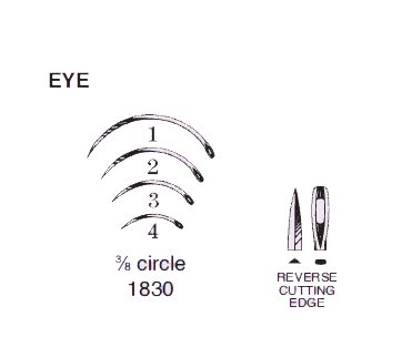 Picture of Suture Needle Anchor™ 3/8 Circle Reverse Cutting Needle Eye Type Size 2 Needle1830-2DC