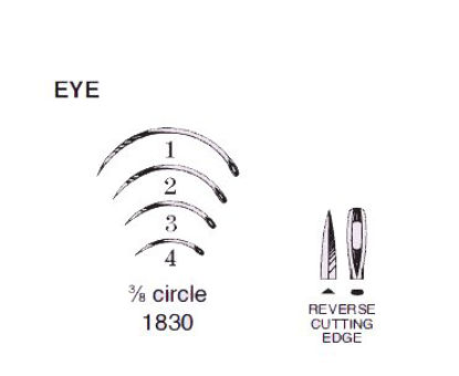 Picture of Suture Needle Anchor™ 3/8 Circle Reverse Cutting Needle Eye Type Size 2 Needle1830-2DC