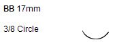 Picture of Suture with Needle Perma-Hand™ Nonabsorbable Coated Black Suture Braided Silk Size 3 - 0 30 Inch Suture 1-Needle 17 mm Length 3/8 Circle Taper Point NeedleK882H