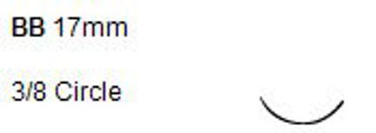 Picture of Suture with Needle Perma-Hand™ Nonabsorbable Coated Black Suture Braided Silk Size 3 - 0 30 Inch Suture 1-Needle 17 mm Length 3/8 Circle Taper Point NeedleK882H