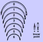 Picture of Suture Needle Anchor™ 1/2 Circle Trocar Point Needle Trocar Type Size 2 Needle1826-2DC