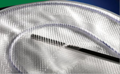 Picture of Laparoscopic Ventral Hernia Repair Mesh Composix™ L/P Nonabsorbable Polypropylene Monofilament / ePTFE Mesh 4-1/10 X 6-1/5 Inch Elliptical Style White0134460