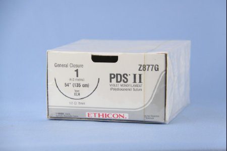 Picture of Suture with Needle PDS™ II Absorbable Uncoated Violet Suture Monofilament Polydioxanone Size 1 54 Inch Suture 1-Needle 70 mm Length 1/2 Circle Taper Point NeedleZ877G