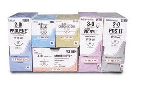 Picture of Suture with Needle Ethilon™ Nonabsorbable Uncoated Green Suture Monofilament Nylon Size 6 - 0 18 Inch Suture 1-Needle 11 mm Length 3/8 Circle Reverse Cutting NeedleG697G