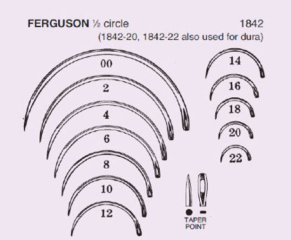 Picture of Suture Needle Anchor™ 1/2 Circle Taper Point Needle Ferguson Type Size 00 Needle1842-00DC