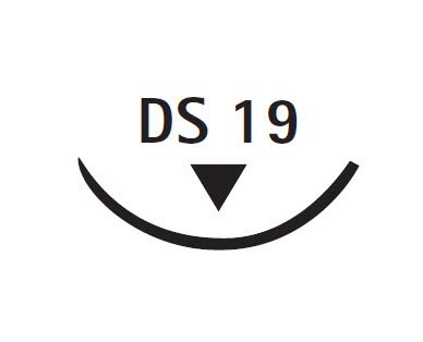 Picture of Suture with Needle Dafilon® Nonabsorbable Uncoated Blue Suture Monofilament Polyamide Size 4 - 0 45 cm Suture 1-Needle 19 mm Length 3/8 Circle Reverse Cutting NeedleC0933201