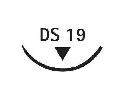 Picture of Suture with Needle Dafilon® Nonabsorbable Uncoated Blue Suture Monofilament Polyamide Size 4 - 0 45 cm Suture 1-Needle 19 mm Length 3/8 Circle Reverse Cutting NeedleC0933201