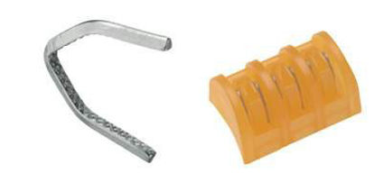 Picture of Adhesive Cartridge Style Ligating Clip SLS™ Classic Titanium Medium / Large Green Cartridge 6 ClipsV3120-1