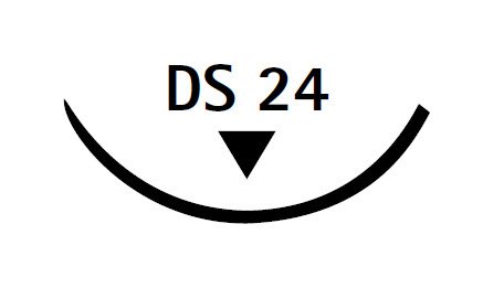 Picture of Suture with Needle Novosyn® Absorbable Coated Undyed Suture Braided Polyglycolide Size 3 - 0 27 Inch Suture 1-Needle 24 mm Length 3/8 Circle Reverse Cutting NeedleC0069235