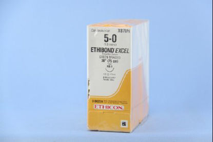 Picture of Suture with Needle Ethibond Nonabsorbable Coated Green Suture Braided Polyester Size 5 - 0 30 Inch Suture 1-Needle 17 mm Length 1/2 Circle Taper Point NeedleX870H