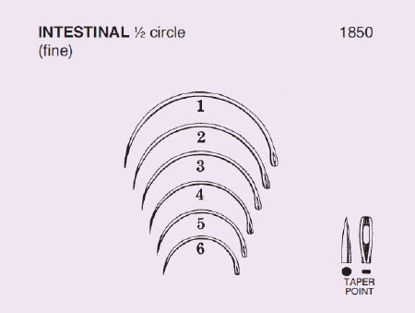 Picture of Suture Needle Anchor™ 1/2 Circle Taper Point Needle Intestinal Type Size 5 Needle1850-5R