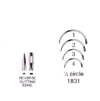 Picture of Suture Needle Anchor™ 1/2 Circle Reverse Cutting Needle Eye Type Size 4 Needle1831-4R