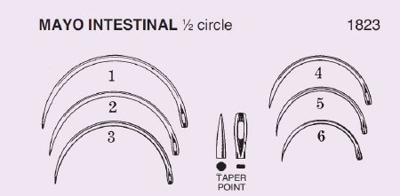 Picture of Suture Needle Anchor™ 1/2 Circle Taper Point Needle Mayo Intestinal Type Size 3 Needle1823-3DC
