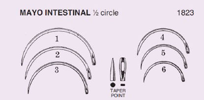 Picture of Suture Needle Anchor™ 1/2 Circle Taper Point Needle Mayo Intestinal Type Size 3 Needle1823-3DC